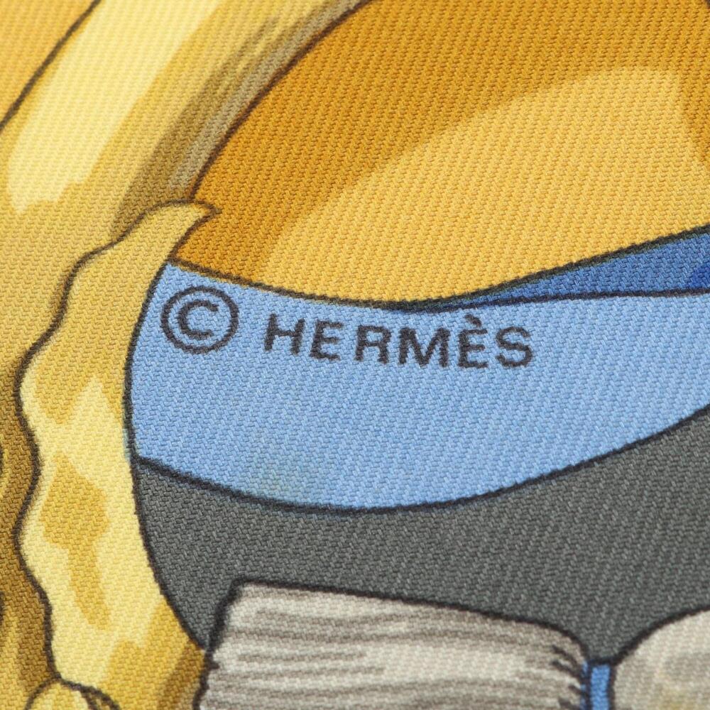 HERMES Blue Silk Scarf - Picture 2 of 7